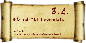 Bánáti Levendula névjegykártya